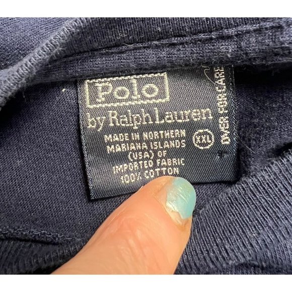 LAUREN Ralph Lauren Polo men's dark blue long sleeve T-shirt size XXL red pony - Picture 4 of 6